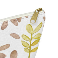 Watercolor Tossed Leaves Accessory Pouch w T-bottom in Red